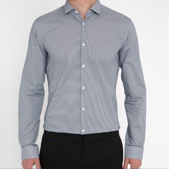 Hugo Boss Other - Hugo Boss Men’s Black Label Blue White Striped Shirt Sz 43/17